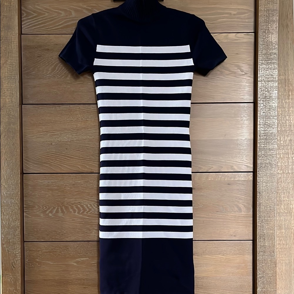 MICHAEL Michael Kors Navy and White Striped short Sleeve Dress